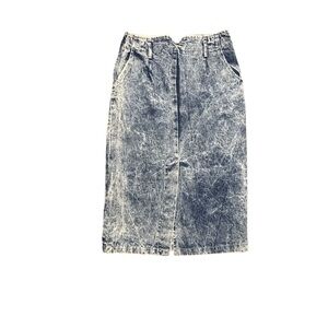 Vintage Breaker Acid Wash Long Denim Jean Skirt Size 13 Made in USA Blue Casual‎